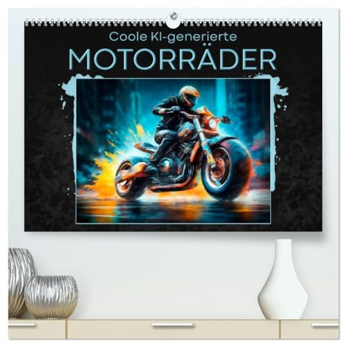 Coole KI-generierte MOTORRÄDER (hochwertiger Premium Wandkalender 2026 DIN A2 quer), Kunstdruck in Hochglanz: Das Feeling dynamischer Straßenszenen (CALVENDO Mobilitaet)