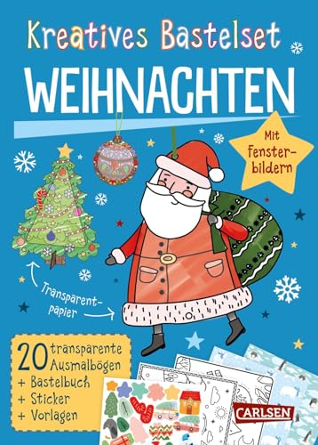 Bastelset für Kinder: Kreatives Bastelset: Weihnachten: Mit Fensterbildern | Bastelbuch mit Fensterbildern, Bastelvorlagen und Stickern für Kinder ab 6 Jahren