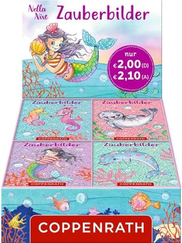 Zauberbilder (Nella Nixe): Meerjungfrau, Delfin, Seepferdchen, Robbe. Auswahl eines Exemplars aus 4 verschiedenen Büchern, nicht frei wählbar