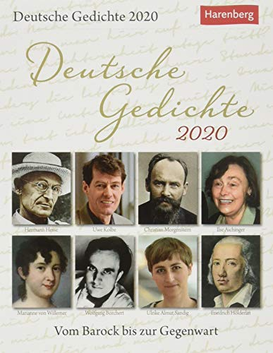 Deutsche Gedichte Wissenskalender. Tischkalender 2020. Tageskalendarium. Blockkalender. Format 12,5 x 16 cm: Vom Barock bis zur Gegenwart