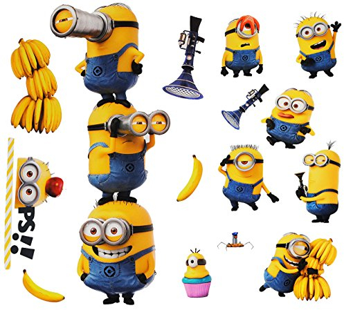 alles-meine.de GmbH 15 TLG. Set Wandtattoo/Sticker + Fensterbilder - Minions - Ich einfach unverbesserlich - Wandsticker + Fenstersticker - Aufkleber für Kinderzimmer - M..