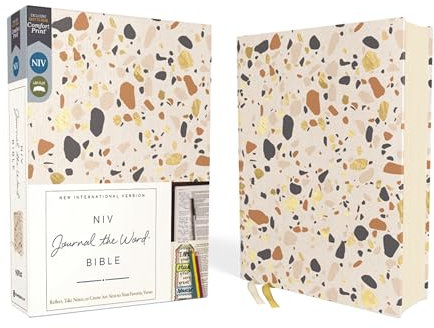 NIV, Journal the Word Bible (Perfect for Note-Taking), Cloth over Board, Cream, Red Letter, Comfort Print: Reflect, Take Notes, or Create Art Next to Your Favorite Verses