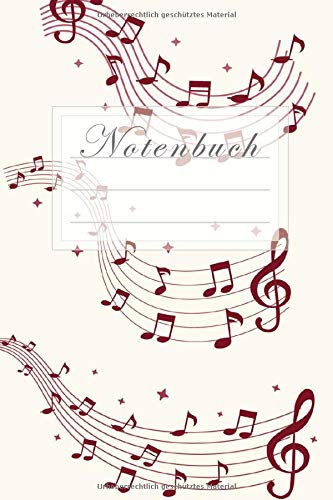 Notenbuch: Notenbuch für Musiker und Komponisten/ 50 Seiten /Blanko Staff Papier/ Manuskript Papier /Piano /Gitarre/ Violine/ Keyboard / 6x9 Forma DIN A5/Soft Cover matt