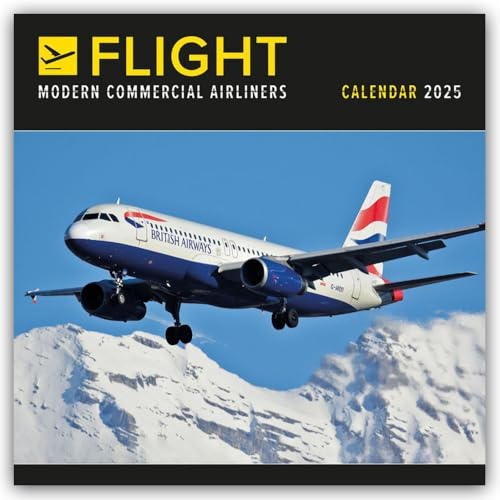 Flight – Modern Commercial Airliners – Passagierflugzeuge 2025 – Wand-Kalender: Original Carousel-Kalender [Mehrsprachig] [Kalender] (Wall-Kalender)