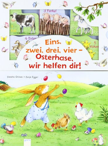 Eins, zwei, drei, vier - Osterhase wir helfen dir!: Mit 5 Papp-Minibücher