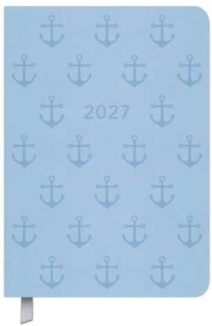 Timer Soft Touch hellblau 2027: Terminplaner in Lederoptik. Terminkalender mit Wochenübersicht und Lesezeichenband. Taschenkalender im Format: 11 x 16 cm
