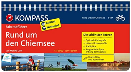 KOMPASS Fahrradführer Rund um den Chiemsee: Fahrradführer mit Routenkarten im optimalen Maßstab.