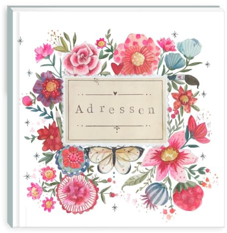 Grätz Verlag - Silke Leffler - Adressen/Adressbuch - Flower Power - 15,9 x 16 cm