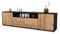 Stil.Zeit TV Schrank Lowboard Arianna, Korpus anthrazit matt, Front Holz-Design Pinie (180x49x35cm), mit Push-to-Open Technik