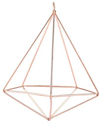 Fdit Geometric Hanging Planter Pot Free-standing Flower Plant Stand Hanging Display Holder Rack Shelf Home Decor Reusable Packaging Socialme-eu Rose-Gold