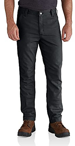 Carhartt Men's Rugged Flex® Straight Fit Canvas 5-Pocket Tapered Work Pant, Black, W32/L34