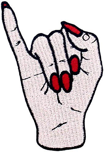 Aufnäher, bestickt, Design: Sie sind Woche, Handsymbol, zum Aufbügeln oder Aufnähen