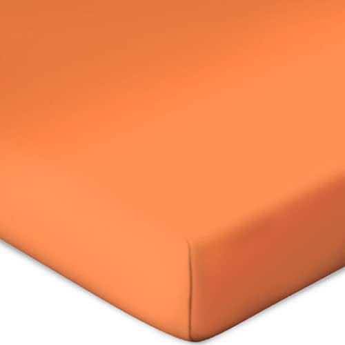 Bassetti Spannbetttuch für Boxspringtopper Uni Farbe Orange O5/301 Größe 90x190 100x220cm