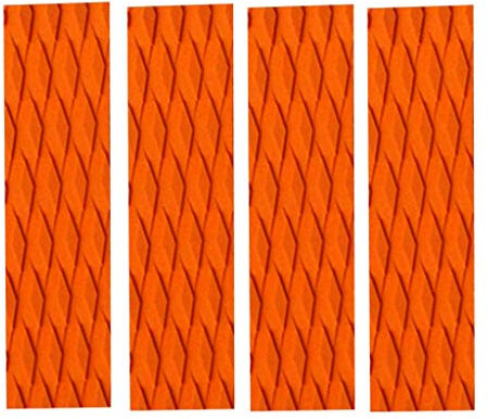 Inzopo 4 Stück Ultraleichte EVA Diamond Groove Surfboard Skimboard Traaction Pad Tail Pads Surf Deck Bar Grips – Auswahl der Farbe Orange