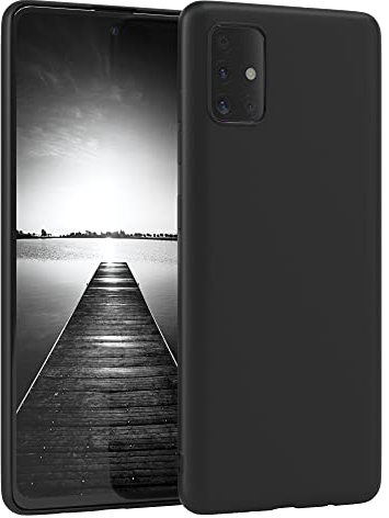 EAZY CASE - Silikonhülle für Samsung Galaxy A51 Hülle Silikon Case Schwarz stoßfeste Handyhülle Galaxy A51 Schutzhülle mit Kameraschutz Dünn Premium Schutz Cover TPU Phone Bumper in Schwarz Matt