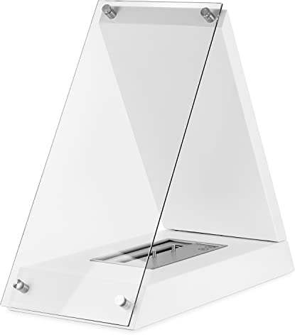 Moritz Standkamin Dreieck weiß 72 x 30 x 62 cm Bio Ethanol-Brenner Deko Kamin Feuerstelle Ethanol-Kamin Ofen