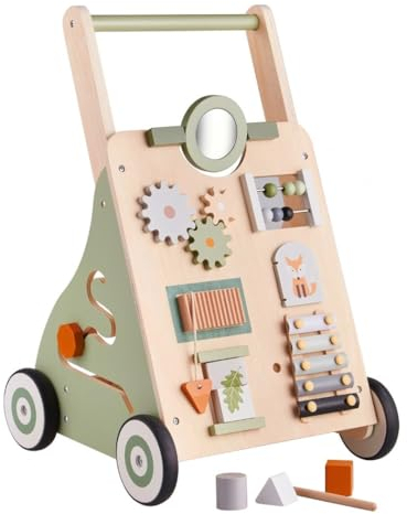 Haus Projekt Lauflernwagen Holz Baby Waldthema, Activity Laufwagen ab 1 Jahr, Lauflernhilfe für Babys, Baby Holzspielzeug, Geschenk zum ersten Geburtstag Mädchen, Spielzeug für 1 Jährige