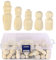 Viaky Holz-Puppen, unlackiert, 60 Stück Holzpuppen in 5 Formen, natürliche Holzpuppen mit Aufbewahrungsbox für Kunstprojekte, Bastelarbeiten, Dekoration, Kinder, DIY-Malerei (50 mm/42 mm/35 mm/33 mm)