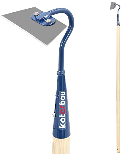 KOTARBAU® Azada de metal 140mm, Azada binadora para jardinería, Azada para mullir, airear y desherbar, Herramientas de jardín para tierra, Azada con mango largo para escardar, quitar las malas hierbas
