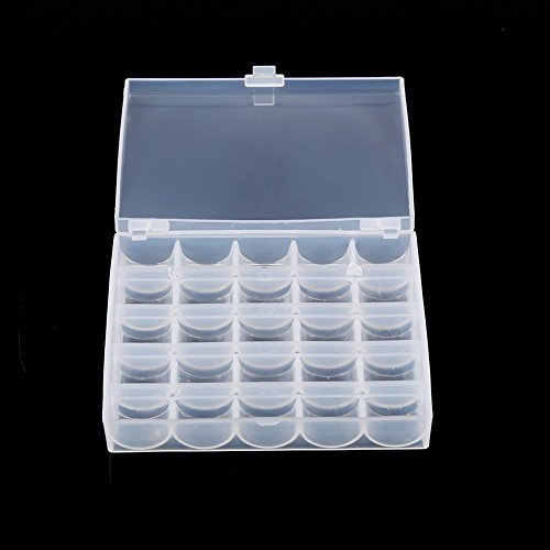 Kunststoff 25 Spulenkapsel Organizer, 1 Stück Kunststoff Leere Spulenkapsel Nähmaschinen Organizer Aufbewahrung Transparente Box für Leere Leere Klare Aufbewahrung