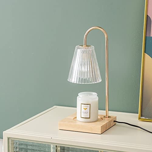OKYUK Candle Warmer Lamp, Electric Candle Lamp Warmer, Mothers Day Gifts for Mom, House Warming Gifts New Home Bedroom Decor Dimmable Wax Melt Warmer for Scented Wax with 2 Bulbs, Jar Candles(Clear)