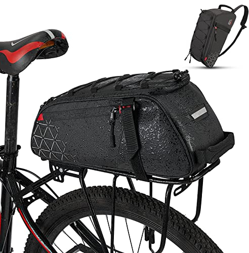 KEMIMOTO Bike Bag Rear Rack Bag Bicycle Trunk Bag, PVC Waterproof Bicycle Pannier Bike Saddle Bag, Bike Bags for Rear Carrier for Universal Road Mountain Bike