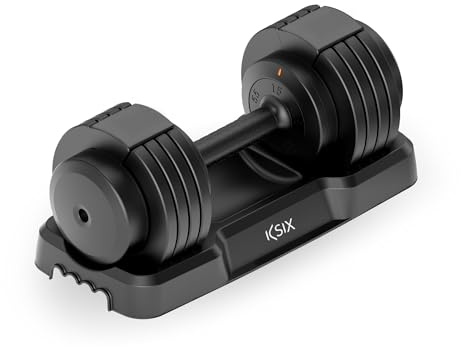 KSIX smart your tech Einstellbare Hantel, 25 kg, Schwarz, Gusseisen, Neopren