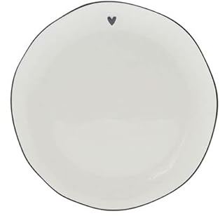 Bastion Collections Dessertteller Heart mit schwarzem Herz D. 16cm