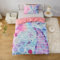 MUSOLEI Meerjungfrau Einzelbett Bettbezug Set Mädchen Meerjungfrau Schwanz Kinderbettwäsche Bettbezug 150x200 und 1 Kissenbezug 50x80 cm Geschenk für Mädchen Polyester