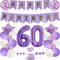 Yunchu Online 60. Geburtstag Dekoration Mann Frau Lila Tortendeko Geburtstag Lila White Party Deko 60. Geburtstag Party Deko 60 Geburtstag Mann Frau Deko Geschenk 60 jahre Geburtstag Deko Ballon