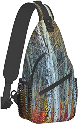 Forest of the Natural Park of Peneda Geres Crossbody Sling Rucksack für Männer und Frauen Sling Bag Reise Wandern Brusttasche Tagesrucksack, mehrfarbig, Einheitsgröße