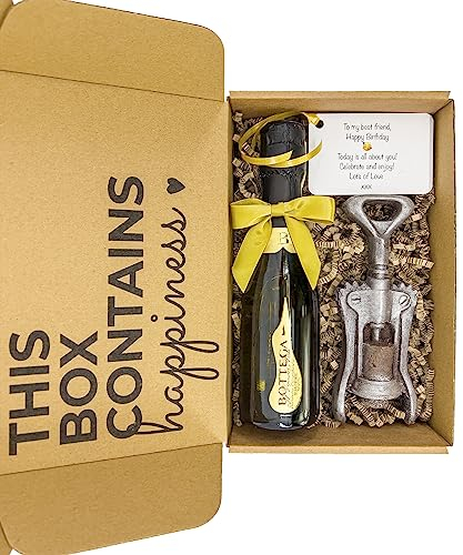 Bottega Poeti Prosecco 20cl & Life-sized Italian Chocolate Corkscrew in Premium 'A Little More Kindness' Gift Box - Perfect Thank You or Birthday Gift