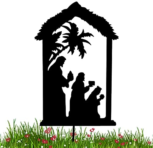 pologmase Krippenschatten | Weihnachtskrippe-Set, Outdoor-Szene, Silhouette, Hofschild - Weihnachtskrippe-Set für den Außenbereich, Outdoor-Krippenset für zu Hause