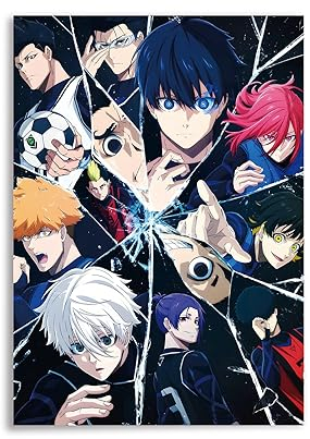 CoolChange Hochwertiges Blue Lock Wandbild | Nachwuchsstürmer auf Hartschaumplatte | Anime Fußball Poster | 30x42cm