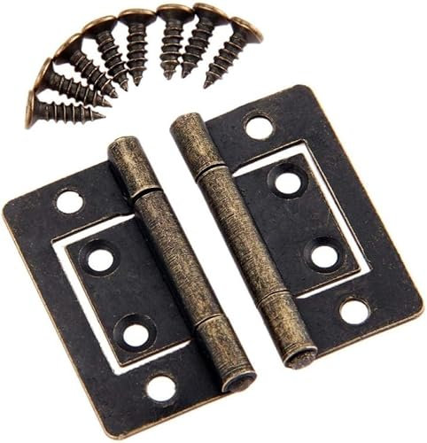 WRAFER Bisagras De PuertaMini Bisagras 2 Piezas 38X20 Mm Bisagras for Muebles Gabinete Cajón Puerta Bisagra A Tope Bisagras Decorativas for Joyería Caja De Madera con Tornillos