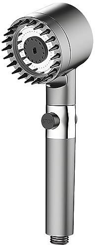 Soffione Doccia a Pioggia con Filtro a 4 Modalità, Soffione Doccia ad Alta Pressione, per Bagno, Soffione Doccia con Bocca in Silicone per Testa Spa/Massaggio