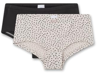 Sanetta Mädchen-Cutbrief (Doppelpack) Schwarz & Beige | Hochwertige und nachhaltige Unterhose für Mädchen aus Bio-Baumwolle. Inhalt: 2er Set Unterwäsche für Mädchen