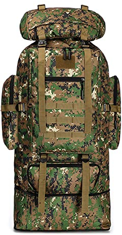 Qiantull Wanderrucksack 100L Groß Kapazität Trekkingrucksack Outdoor Universal Rucksack Camping Sport Reise Daypack Reiserucksack für Herren Damen Camouflage 1# 100L