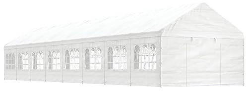 ARKEM Pavillon mit Dach Weiß 17,84x4,08x3,22 m Polyethylen Partyzelt Wasserdicht Stabil Gazebo