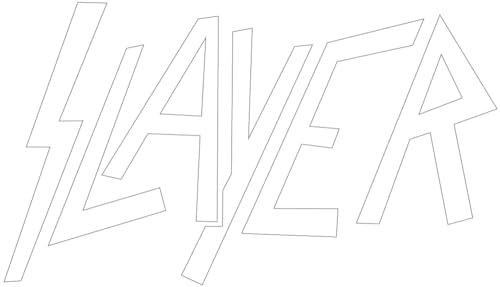 Slayer Logo Aufkleber weiß Sticker Bands Trash-Metal ca.17x10 cm
