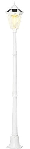 Outsunny Luminaire solaire extérieur lampe de jardin lampadaire lanterne classique lampadaire sur pied LED en aluminium étanche, capteur activé par le mouvement PIR, luminosité réglable blanc