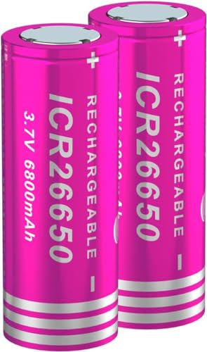 Batteria Ricaricabile Batteria, 6800mAh Alta capacità Batteria agli Loni di Litio 3,7 Volt Batteria Ricaricabile per Torcia a LED, Lampade Frontali… (2 Pezzi)
