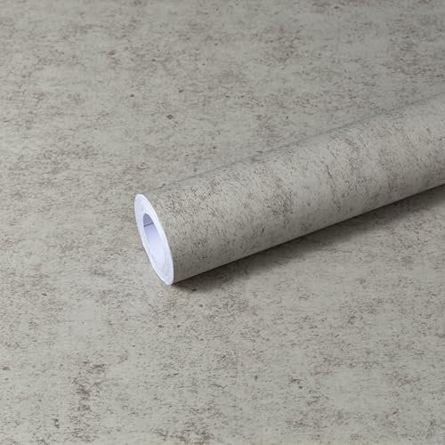 Abyssaly Klebefolie Möbel Braue Grau, Möbelfolie Selbstklebende Folie, Betonoptik Fensterbank Dekorfolie für Möbel Wand Schränke Küche Tische Tapete 60cm X 600cm