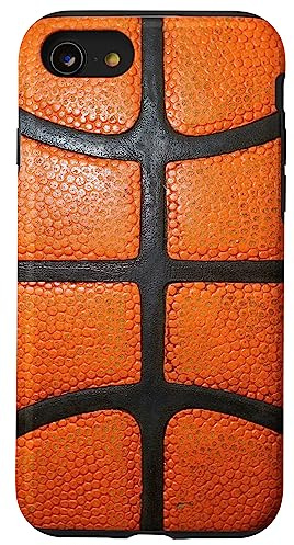 Orange Basketball Leder Muster Geschenk Hülle für iPhone SE (2020) / 7 / 8