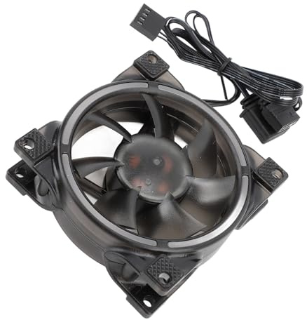 Ventilateur de Boîtier ARGB PWM de 80 Mm, Roulement MFDB à Faible Bruit, Ventilateur de Refroidissement Silencieux de 800 à 2 500 Tr/min pour PC de Jeu, Noir