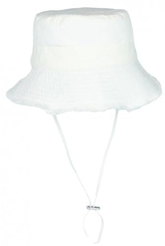 Nyls Création Chapeau Bob Blanc en Coton Prestige Urban avec Ficelle Myxjack - Taille Unique - Blanc
