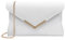 Milisente Clutch Damen Leder Abendtasche Klein Umhängetasche(Geprägt-L Weiß)