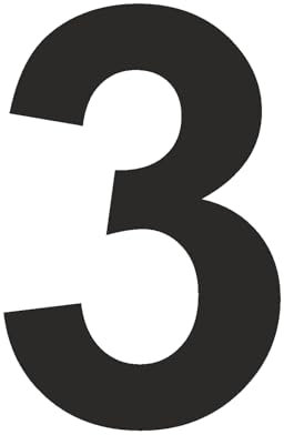 Zahlen Aufkleber - Höhe 15 cm - Mülltonnen Aufkleber Wunschaufkleber - Hausnummer - Briefkasten - Ziffern zum Aufkleben - Außenbereich - Wetterfest - Farbe Schwarz - Nummer 3