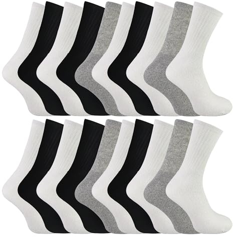 Mens 20 Pack Multipack Sport Socks | Sock Snob | Breathable Cotton Running Socks (7-11, Assorted)