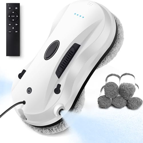 XoTiq Window Cleaning Robot, Window Cleaning Robot with Dual Water Spray, 3800Pa Strong Suction, Wall Cleaning Robot, 50ml Water Tank, Smart Window Vacuum for Interior/Exterior Highrise Windows